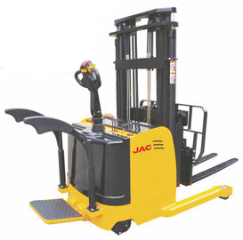 Çin 1.5 Tonluk Forklift Stacker Reach, Tek Makas İleri Depo Forklift Stand Up şirket