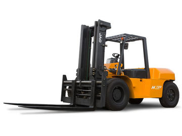 JAC 10 Ton Dizel Forklift, Büyük Kapasiteli Karşılaştırma Forkliftleri, Ağır Ekipman Forklifti, Kırmızı Veya Turuncu Renk Tedarikçi