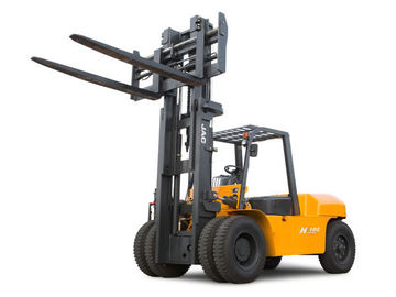 JAC 10 Ton Dizel Forklift, Büyük Kapasiteli Karşılaştırma Forkliftleri, Ağır Ekipman Forklifti, Kırmızı Veya Turuncu Renk Tedarikçi